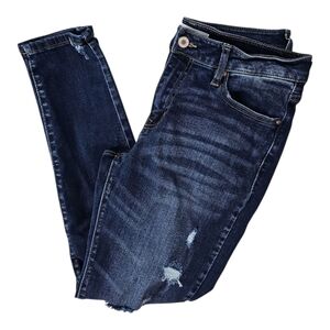 Kancan Twyla Mid Rise Super Skinny Dark Distressed Jeans KC71520 11/29